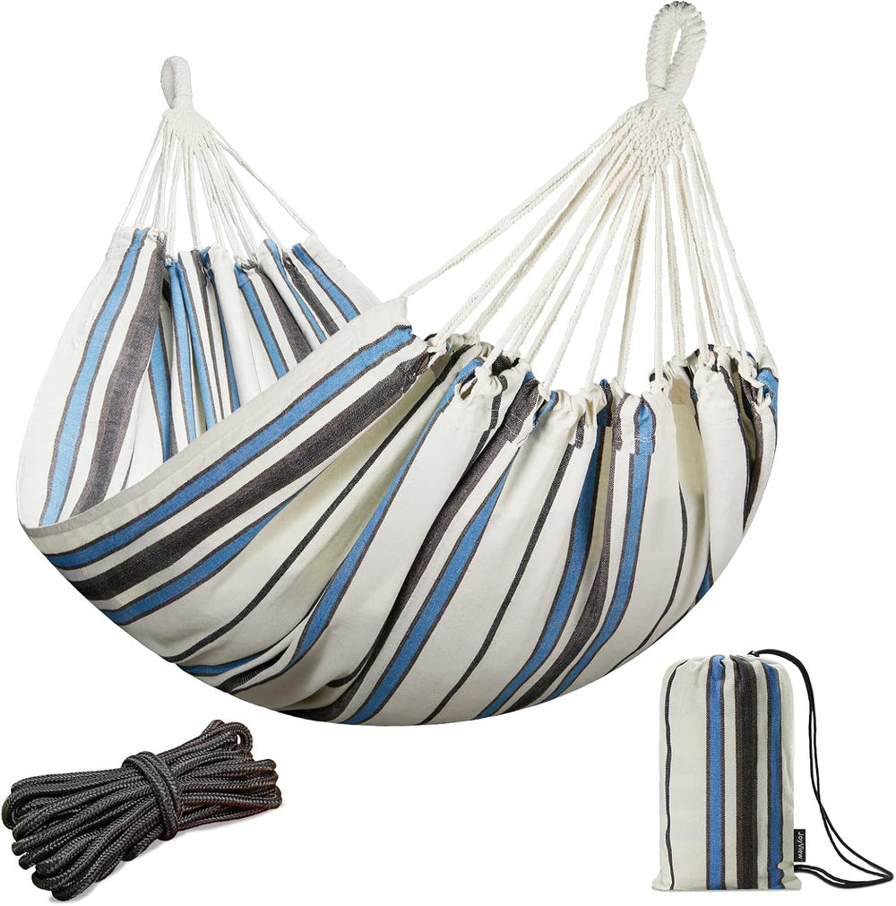 JoyView Brazilian Double Hammock, 2 Person Hammock with Ropes and Carry Bag