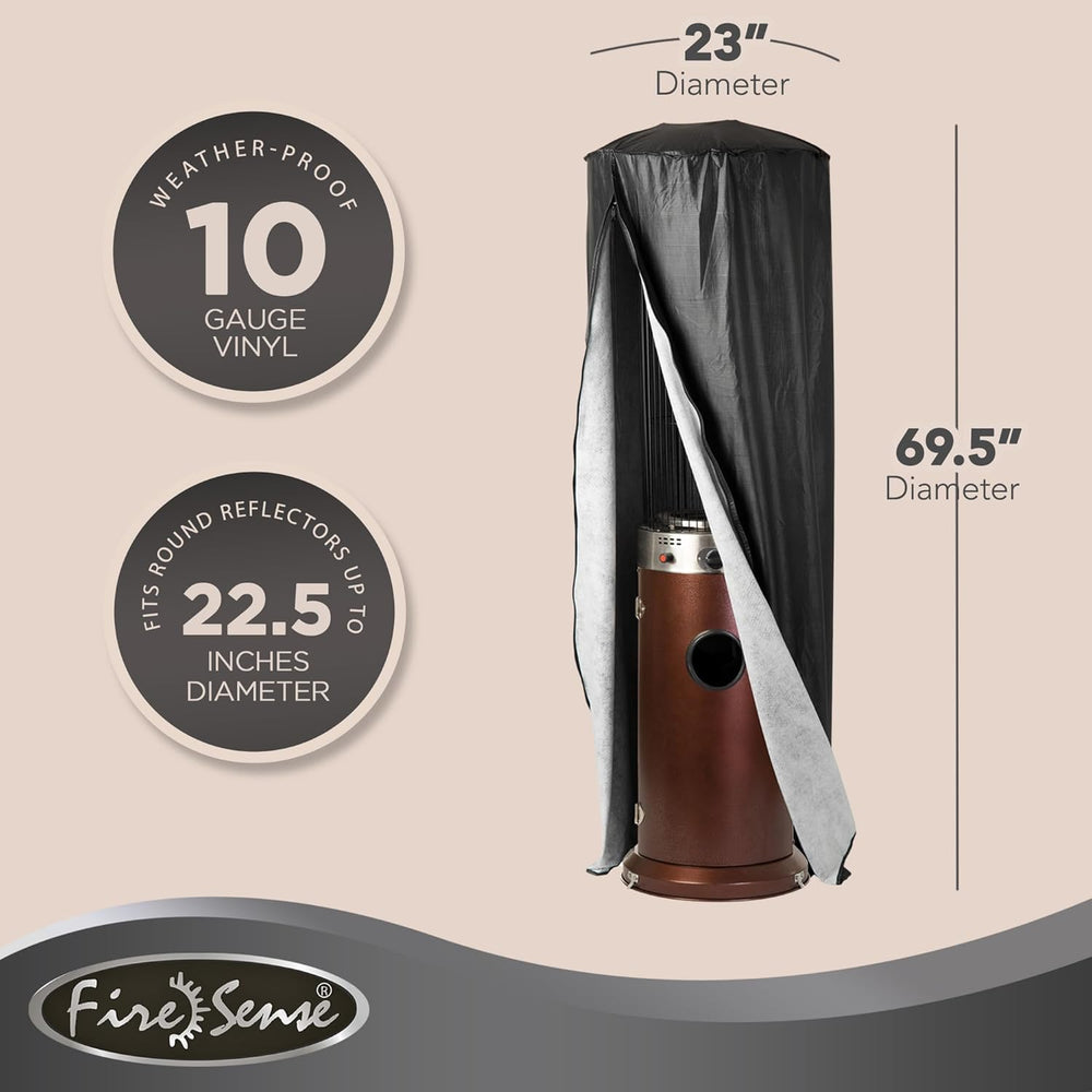 70" Patio Heater Cover for Standing Gas Heaters with 21" Reflector