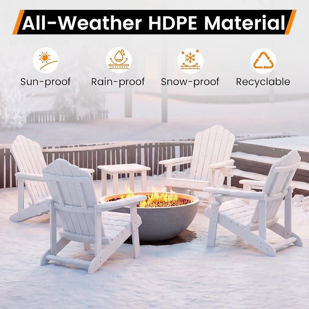 Tangkula Adirondack Chair Outdoor, Fade Resistant HDPE Armchairs with Cup Hol...