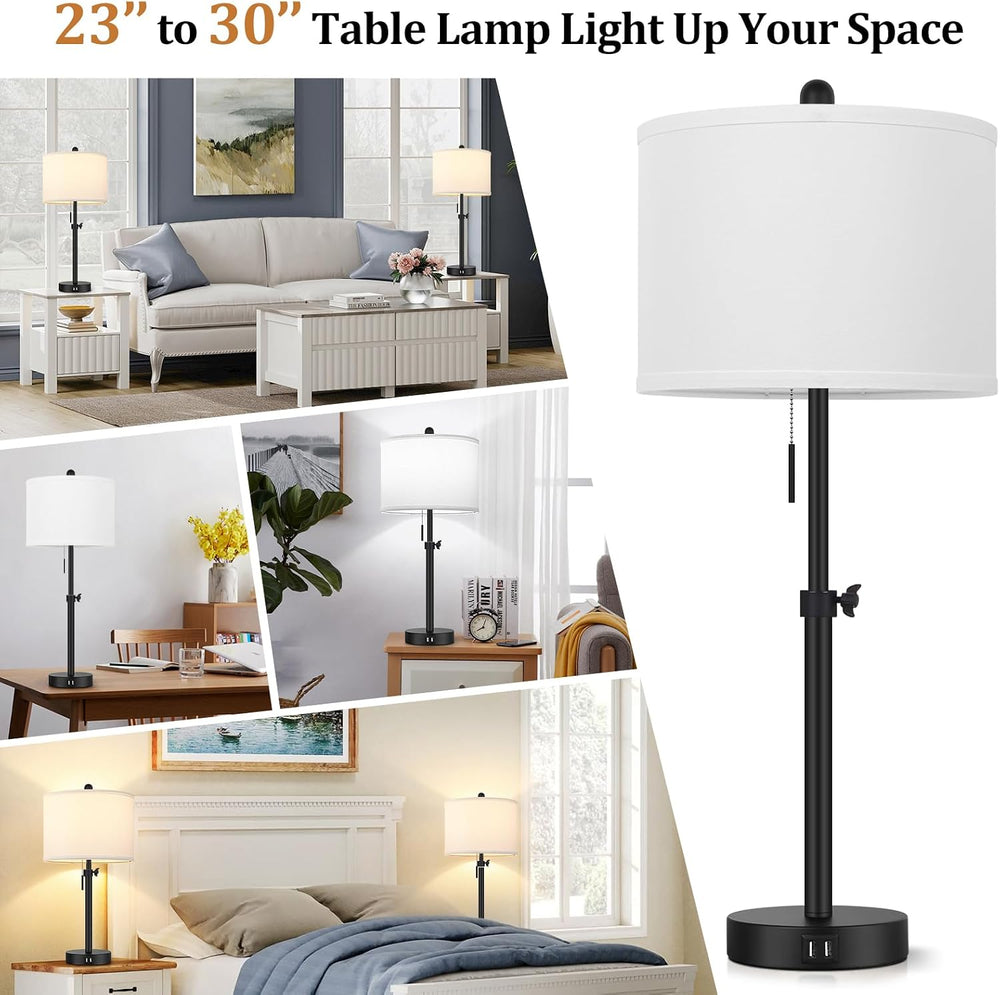 Kondras Table Lamp for Bedroom, 23" to 30" Height Adjustable Bedsid...