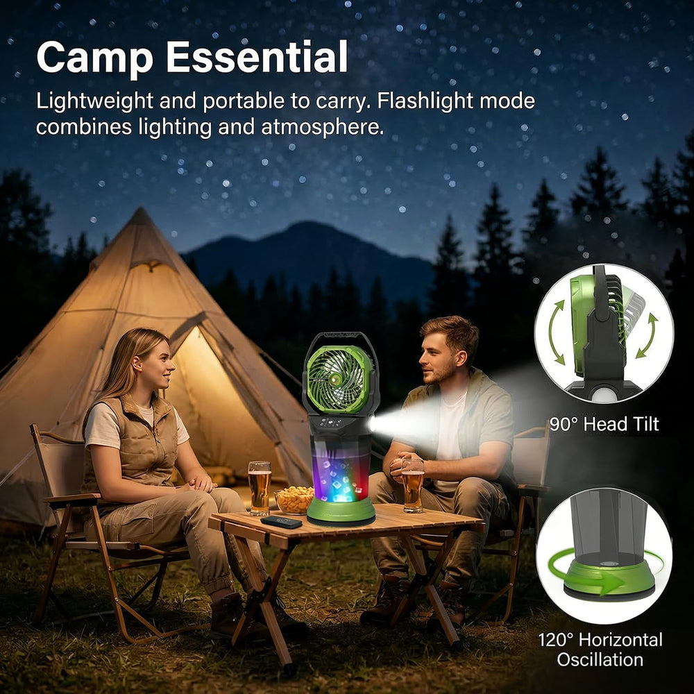 Portable Misting Fan with Remote, 2L Water Tank & 2 Spray Modes, 30000mAh...