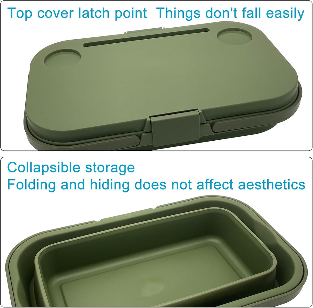 Foldable Picnic Basket Car Trunk Organiser Green