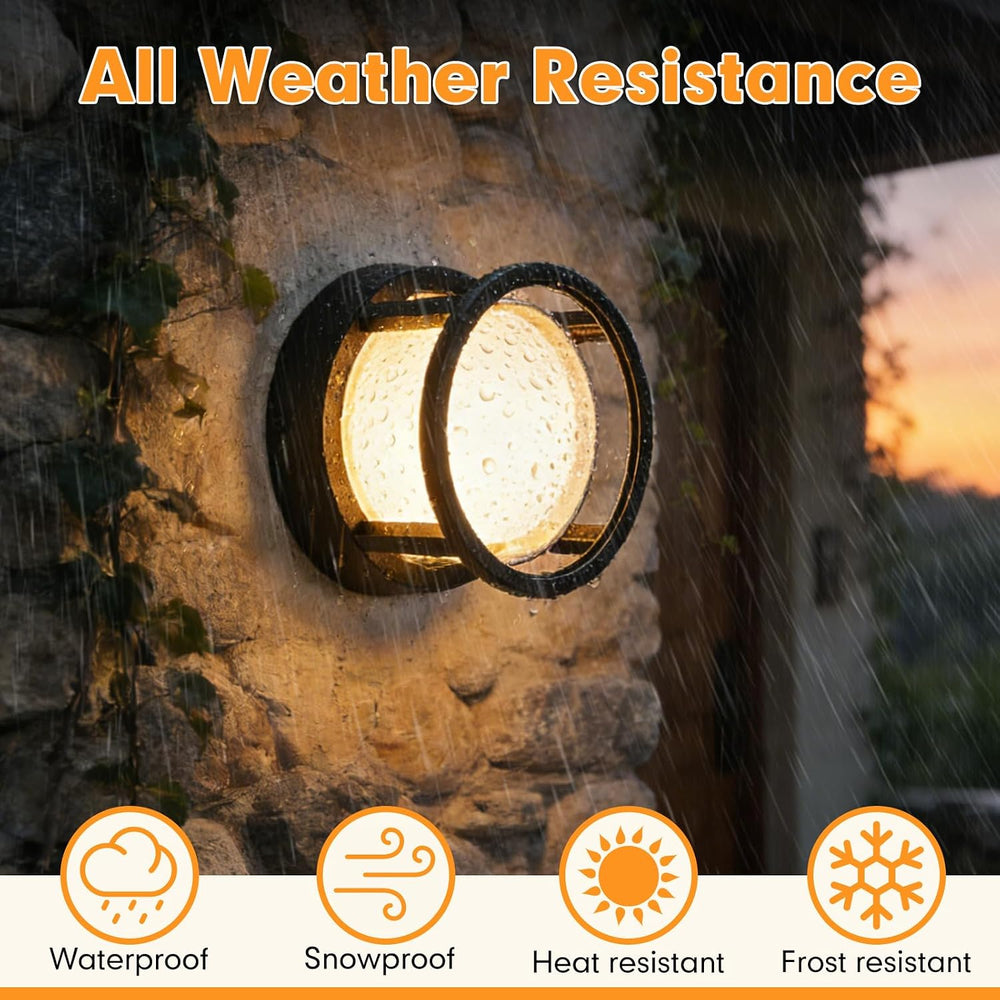 Outdoor Ceiling Light Round Flush Mount Dimmable Warm White 3200K Outdoor Por...