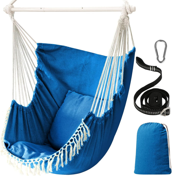 Chihee Hammock Chair Max 500 Lbs 2 Cushions Spreader Bar Strap Carabiner