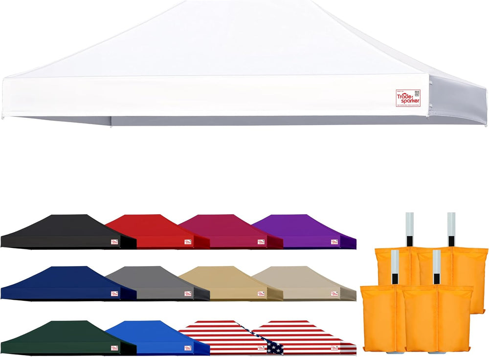 Tradesparker 10x15 Commercial Pop Up Canopy Replacement Top-Windproof D-Rings...