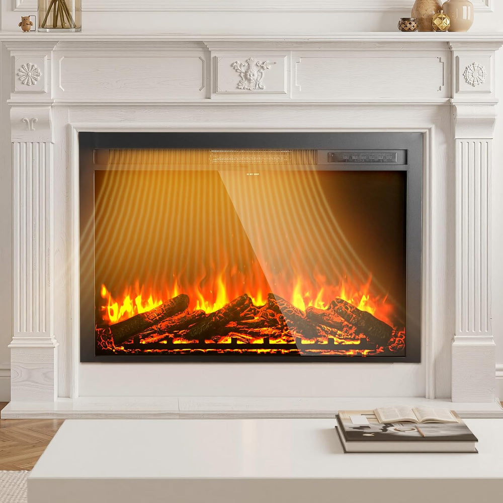 VEVOR 40 Inch Electric Fireplace Insert, 5000BTU Recessed or Wall Mounted Hea...