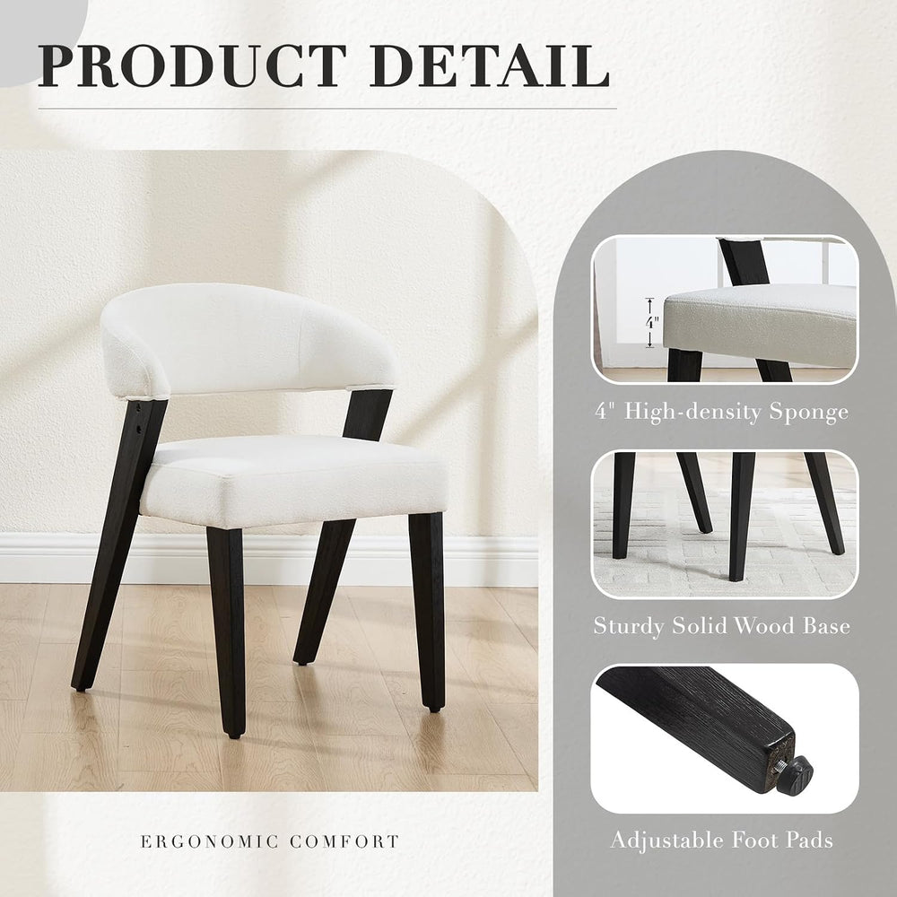 CIMOTA Mid Century Modern Dining Chairs with Arms Set of 6, Upholstered Kitch...