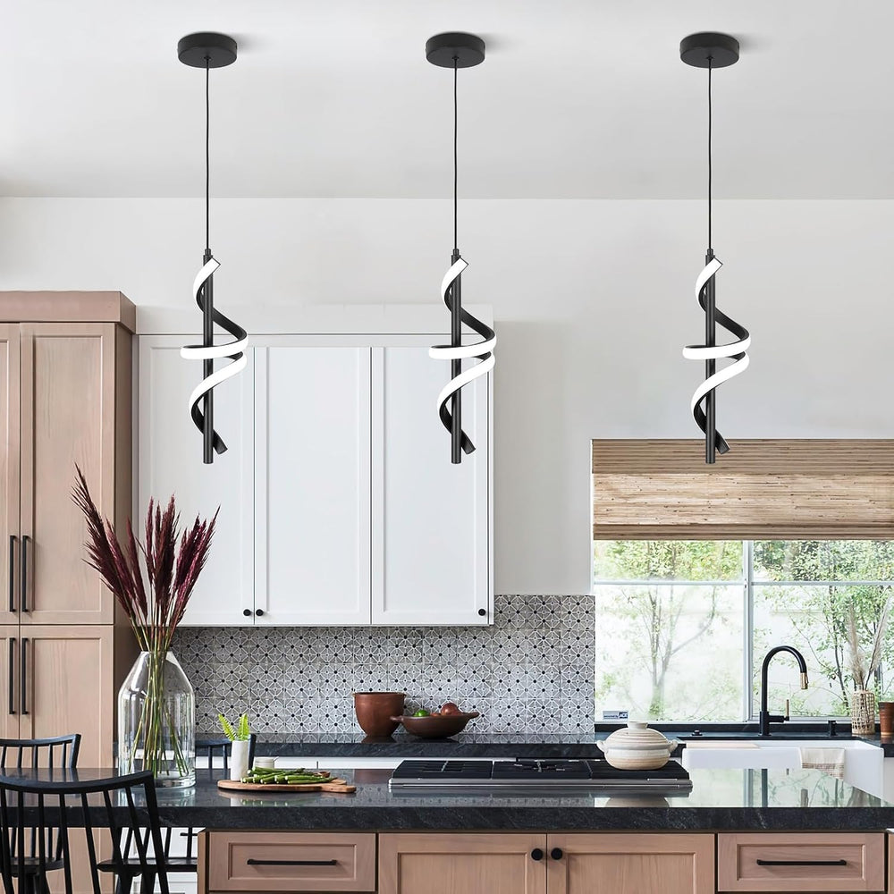 CANEOE Black Pendant Light Fixtures, Adjustable Modern Pendant Lights for Kit...