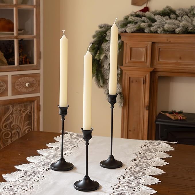 CHILL RECIPE Black Candlestick Holder Tall Taper Candle Holder for Home Decor...