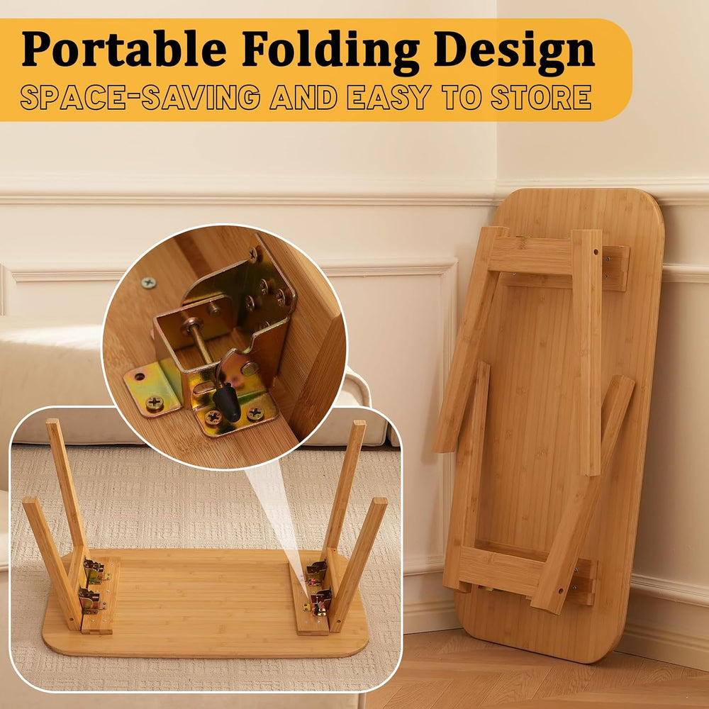 Baveke Foldable Coffee Table- Small Farmhouse Coffee Tables for Living Room, ...