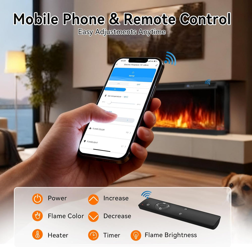72-inch 3-Sided Wall Mount Electric Fireplace, Recessed & Built-in Design...