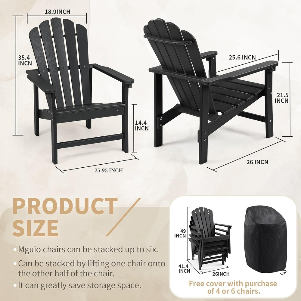 Oversized Stackable Adirondack Chair, HDPE All-Weather Fire Pit Chair
