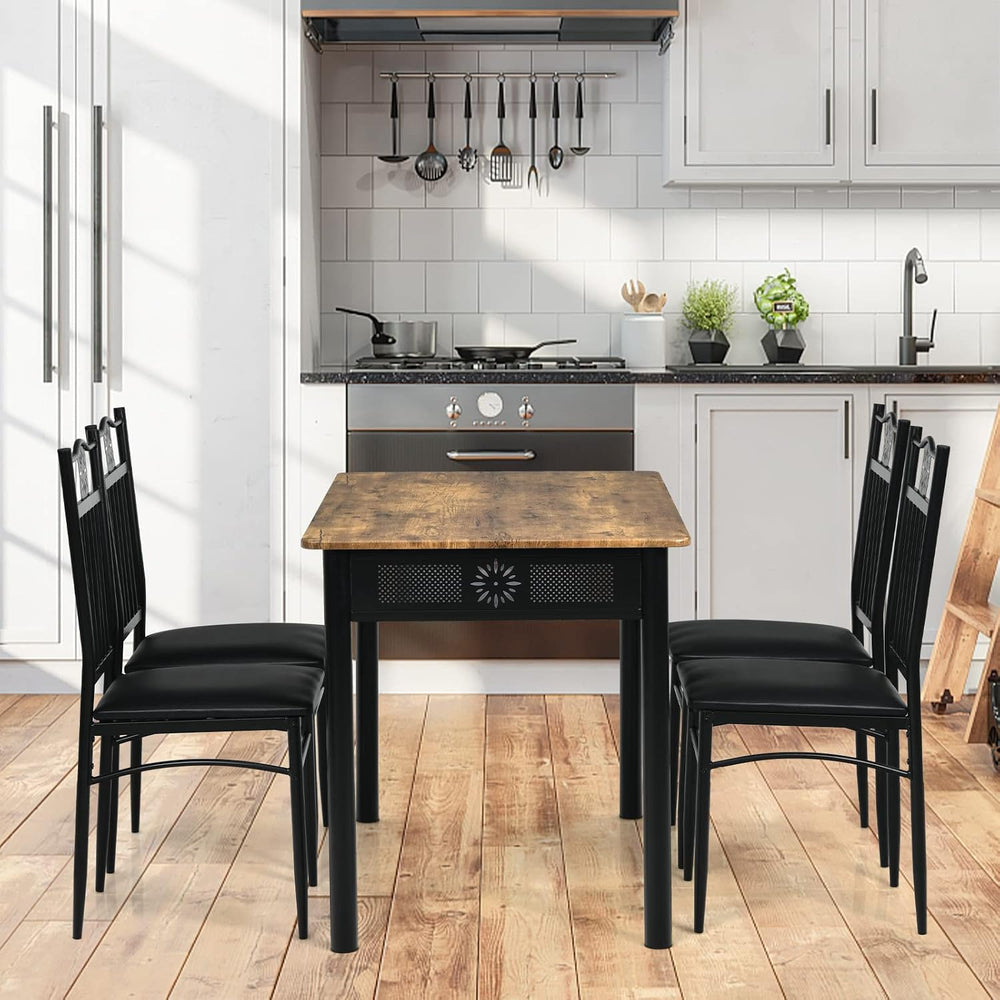 COSTWAY 5 Pieces Dining Table Set, Modern Kitchen Table Set for 4 Person, 42”...