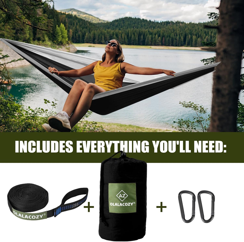 Lightweight Camping Hammock with Tree Straps & Carabiners