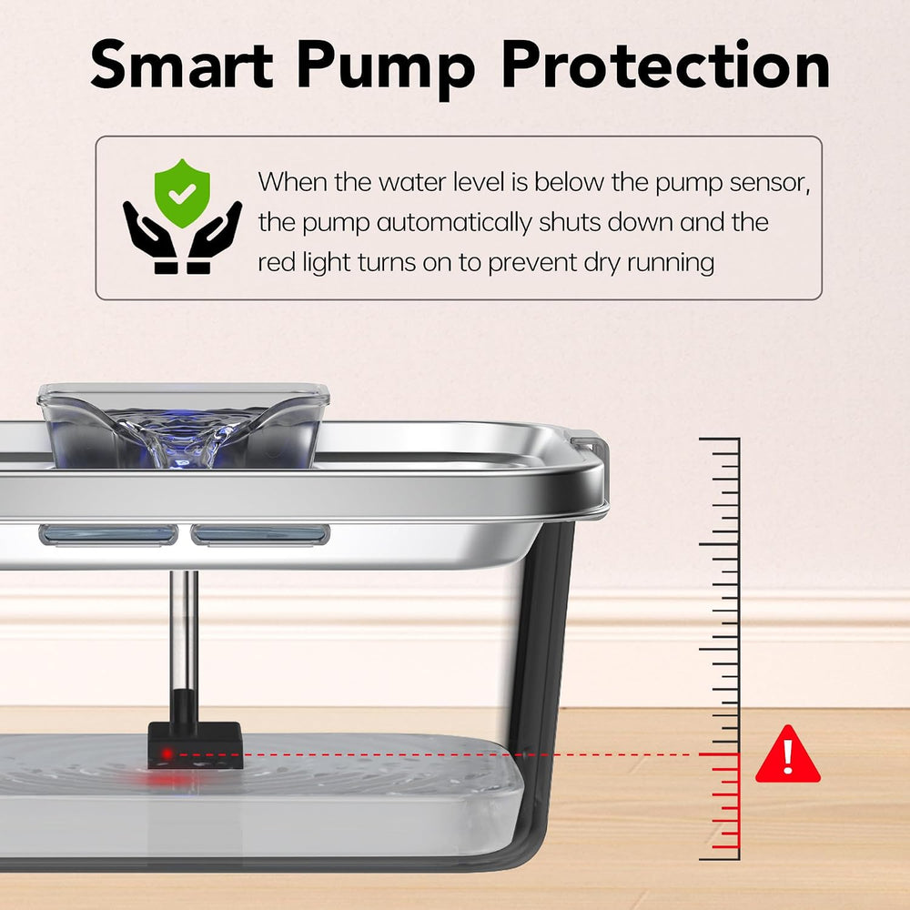 PETIMI Dog Water Fountain, 3 Gallons Stainless Steel Dog & Cat Water Foun...