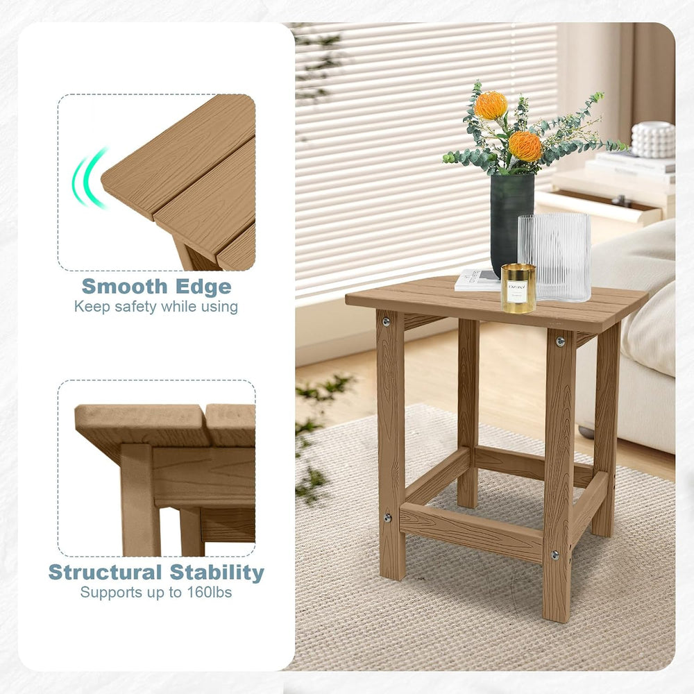 Meluvici Outdoor Side Table, HDPS Single Adirondack Side Table Weather Resist...