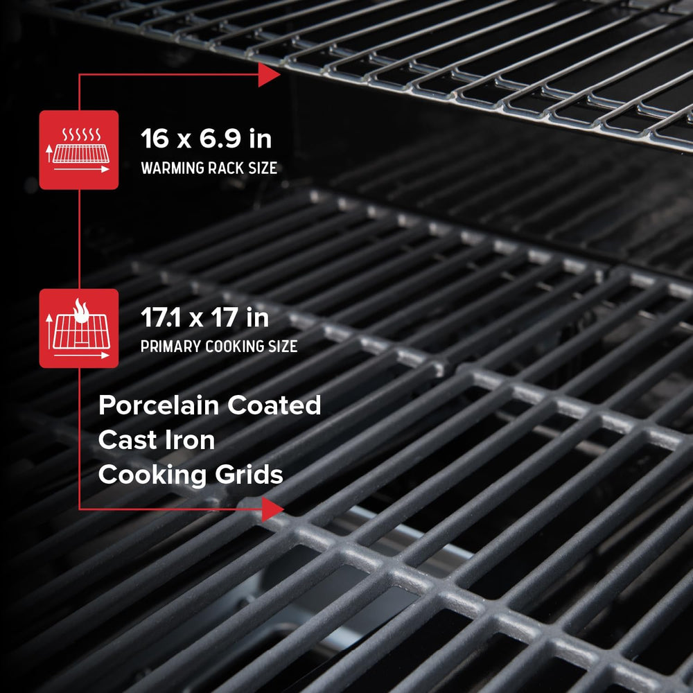 Nexgrill Deluxe 2 Burner Gas Grill, Compact with Foldable Shelves in Red
