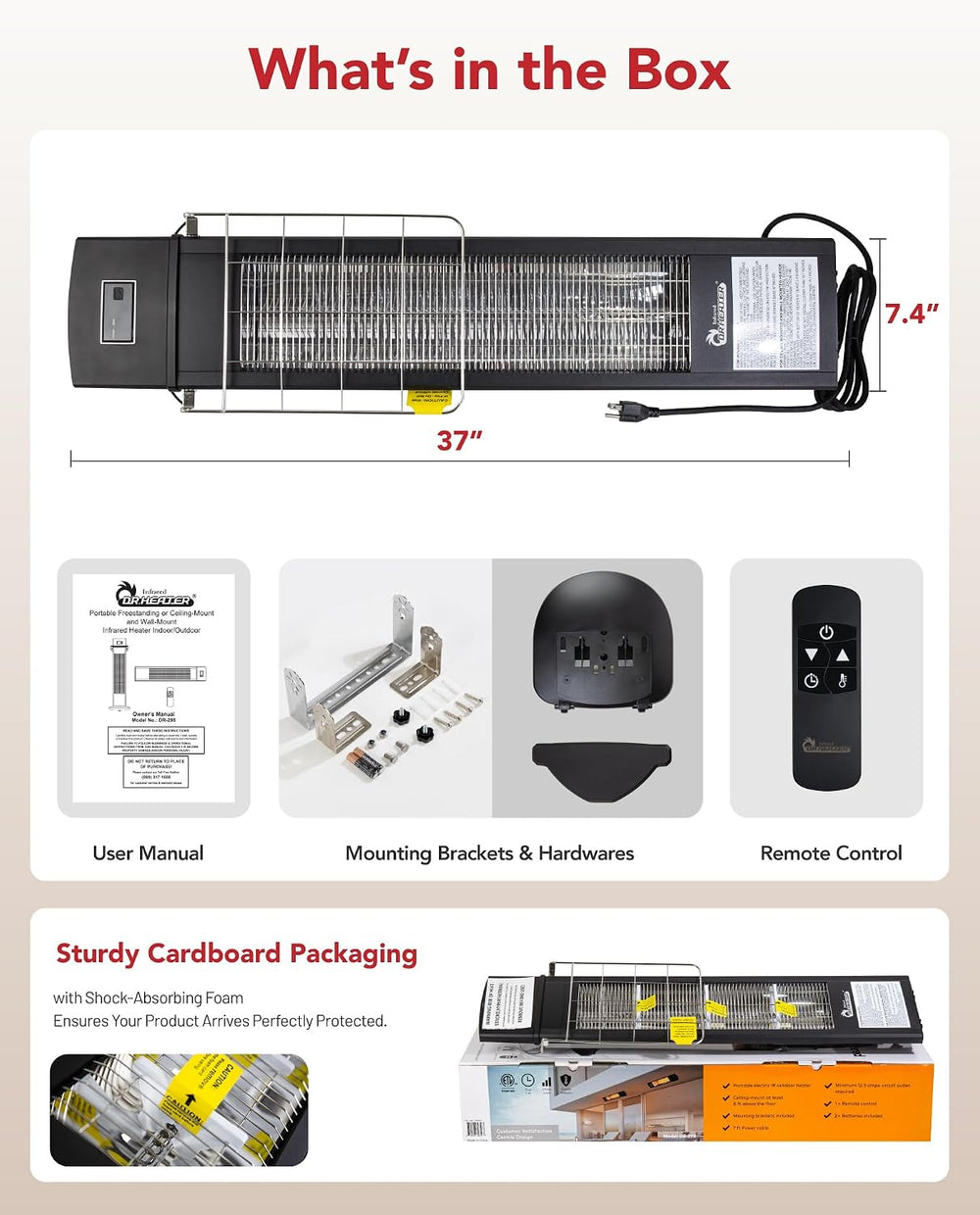 DR. INFRARED HEATER 1500W Portable Infrared Indoor and Outdoor Space Heater