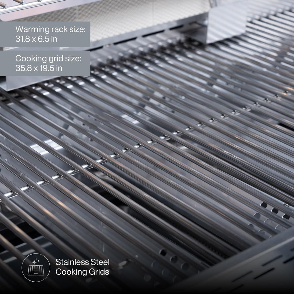 SPIRE 36" Built-in 6 Burner Dual Fuel Grill, All 304 Stainless Steel Body