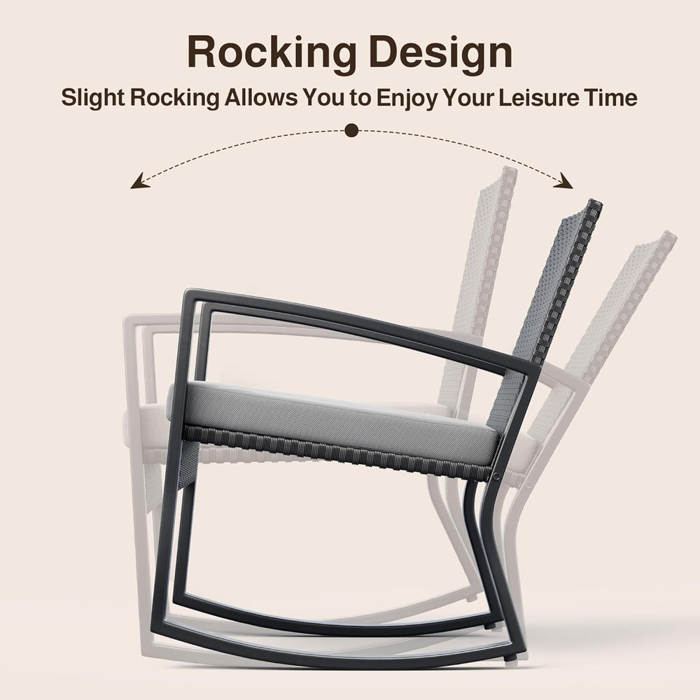 Ahomly 4 Piece Outdoor Patio Furniture Set, Wicker Patio Furniture with Glass...
