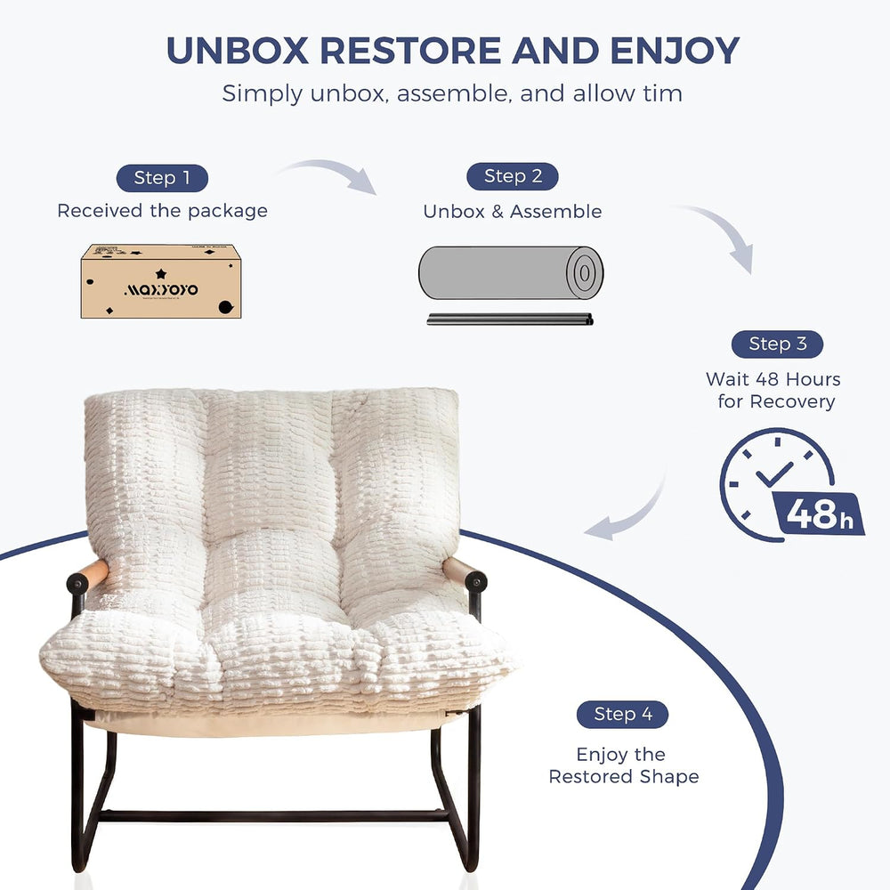 MAXYOYO Modern Accent Chair, Tufted Living Room Chair with Metal Frame