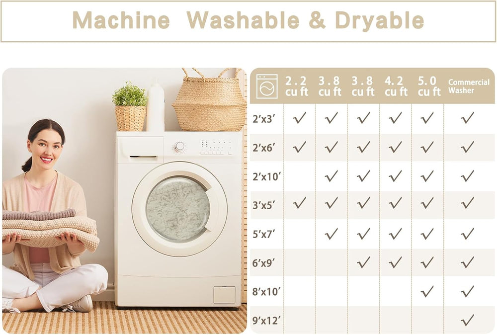 Washable Rugs 9x12 Area Rugs for Living Room,Bedroom,Dining Room Carpet