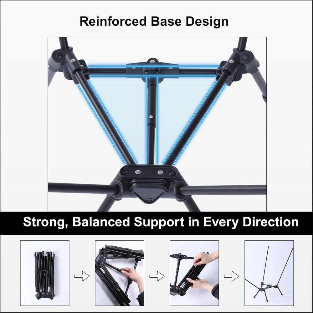 Wildhiker RestAngle High Back Folding Camping Chair, Lounge Comfort - Black