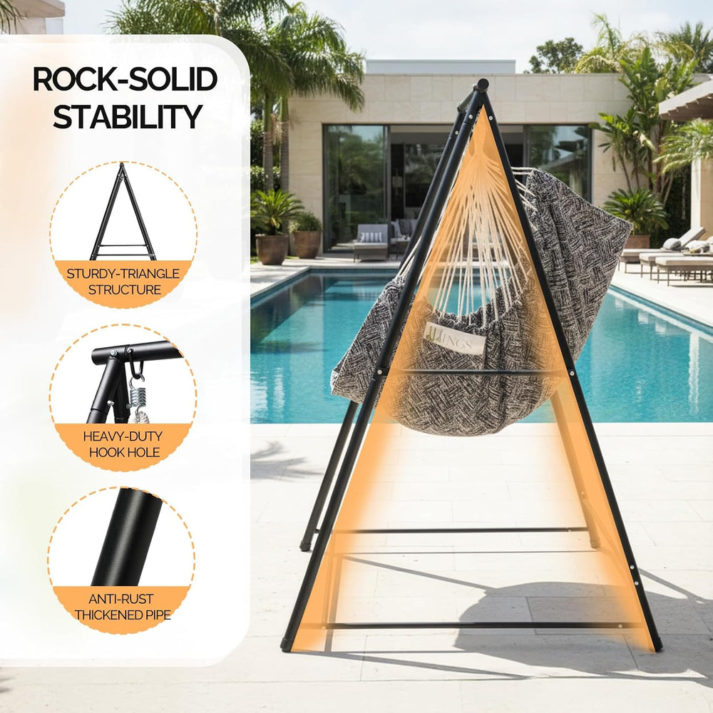 ONCLOUD Upgraded Hammock Chair with Stand for Outside, Heavy Duty Steel Hammo...