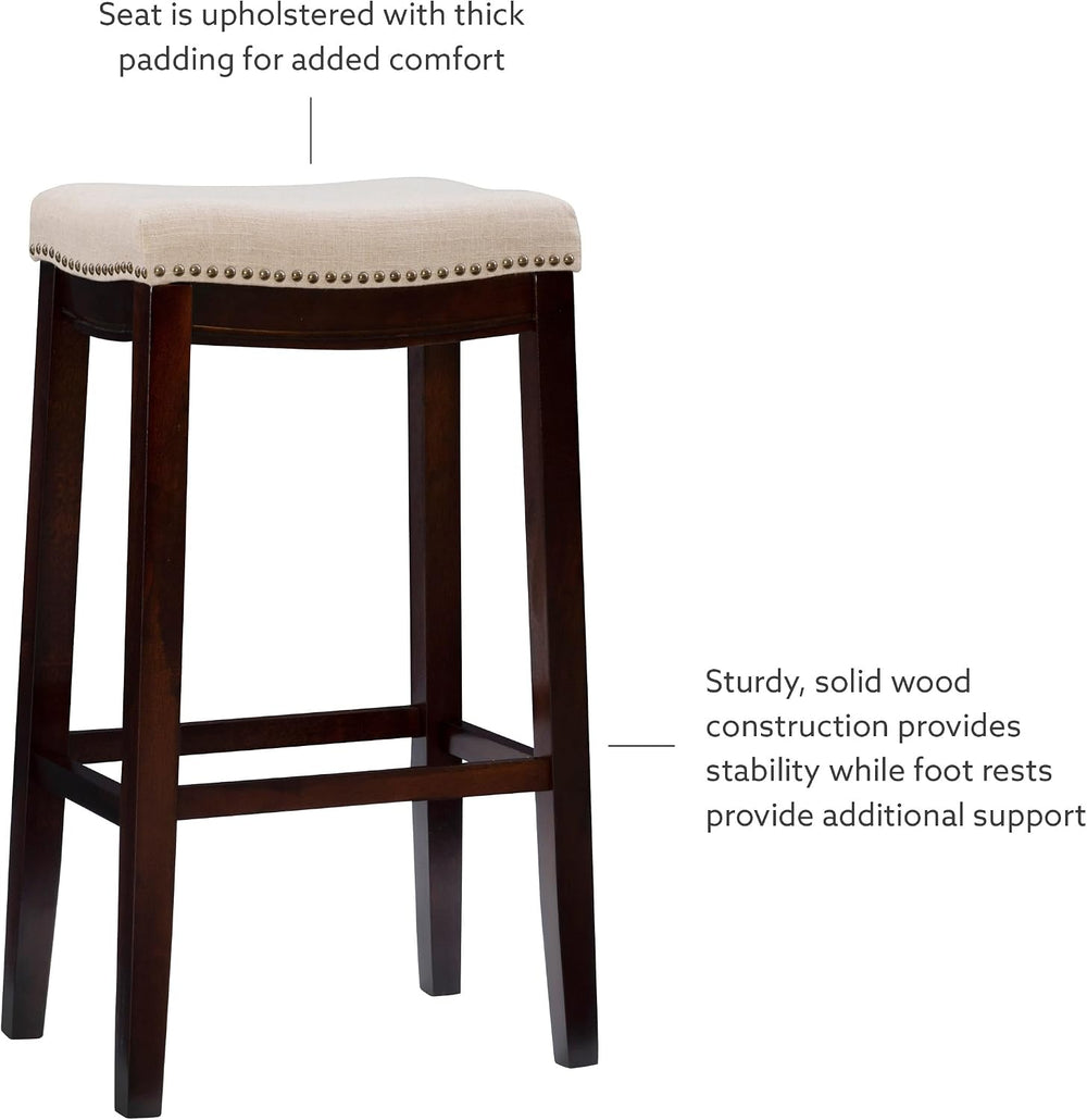 Linon Harper Stool Fabric Top