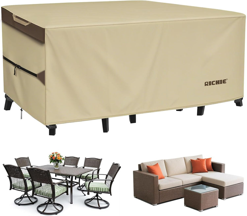 RICHIE Outdoor Patio Furniture Cover - Heavy Duty Waterproof 600D Tough Canva...