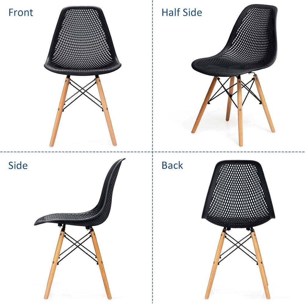 Giantex Set of 4 Modern Dining Chairs, Outdoor Indoor Shell PP Lounge Side Ch...