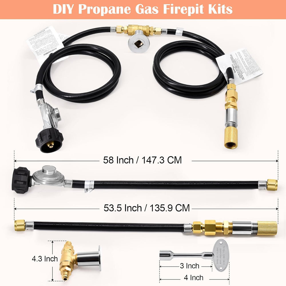 Hiorucet 12 Inch Fire Pit Burner Ring Kits, DIY Propane Gas Firepit Insert Ro...
