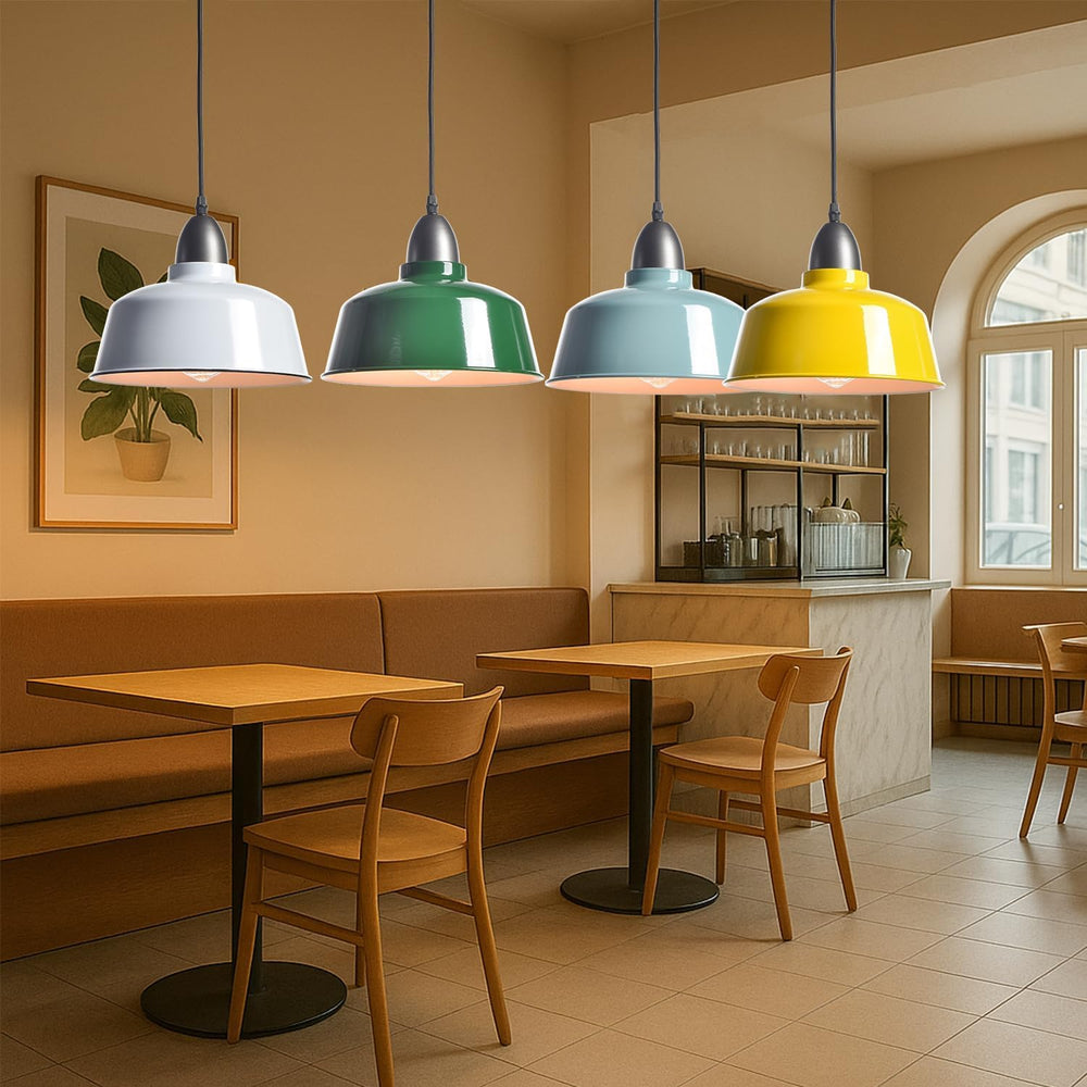 Modern Farmhouse White Pendant Light, Macaron Dome