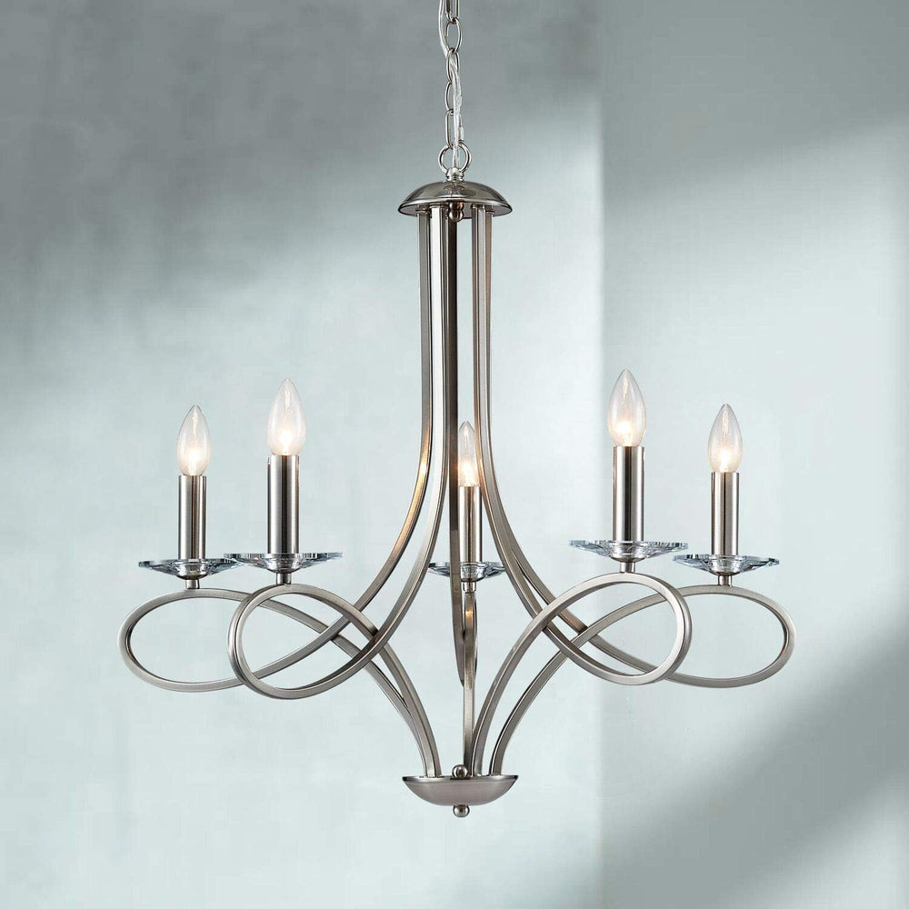 Saint Mossi 5-Lights Nickel Plated Modern Chandelier Light Fixture,Modern Pen...
