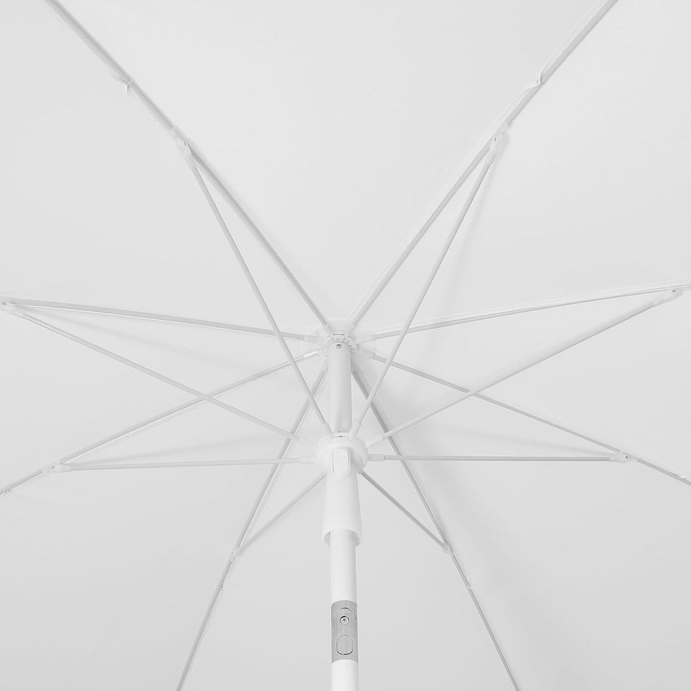 JONATHAN Y Mariner 6.5 ft. Solid Fringe Beach Umbrella, White/Black