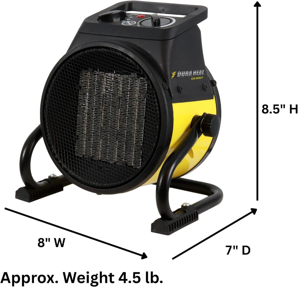 Dura Heat EUH1465 Electric Forced Air Heater with Pivoting Base 5,120 BTU, Ye...
