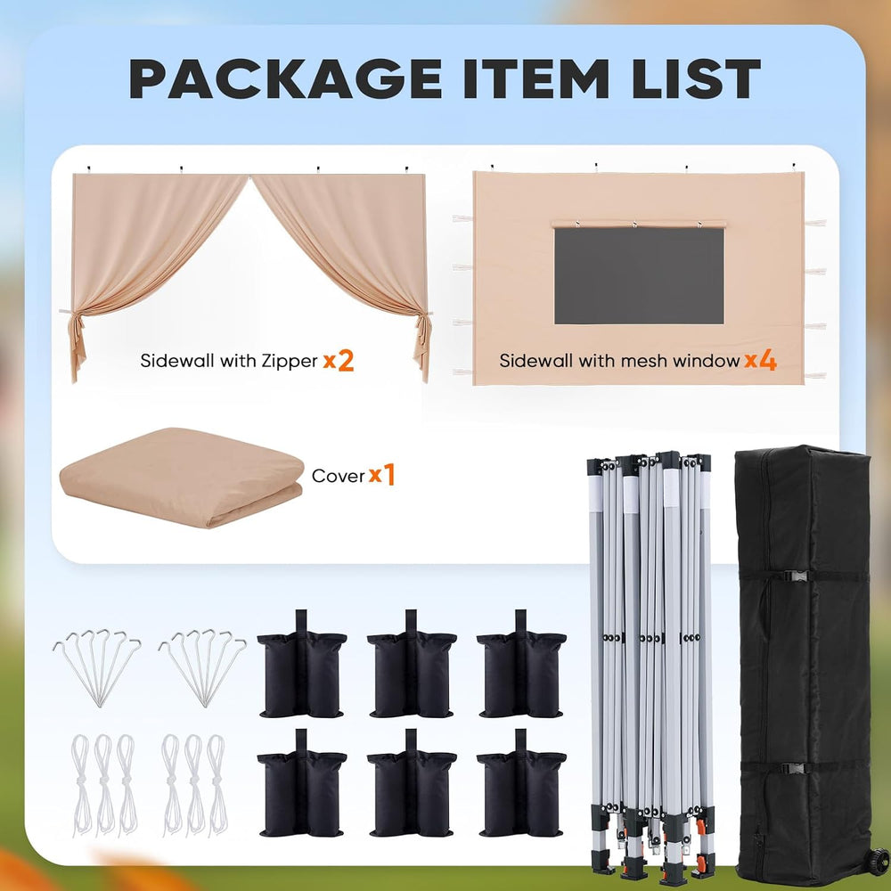 Quictent 10x20FT Pop Up Canopy Tent with Sidewalls