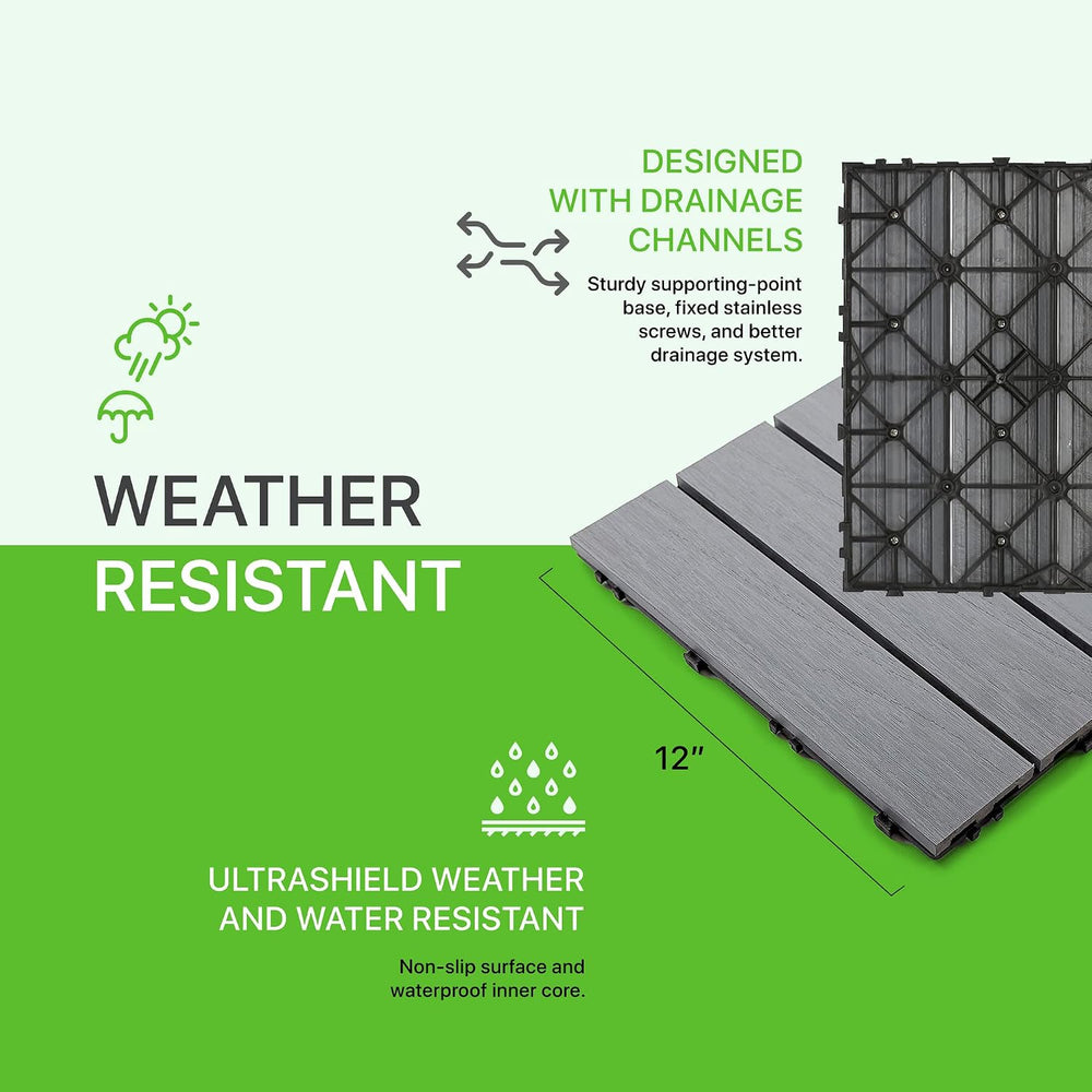 NewTechWood UltraShield Naturale 1 ft. x 1 ft. Composite Deck Tiles