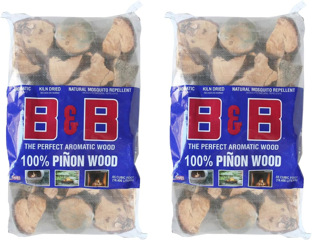 B&B Charcoal Piñon Mini Logs – 0.65 cu. ft. Pack, 18 lbs of 100% Natural ...