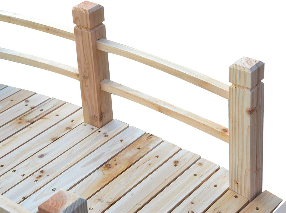 Outsunny Fir Wood Garden Bridge Arc Walkway 60" x 26.5" x 19" ...