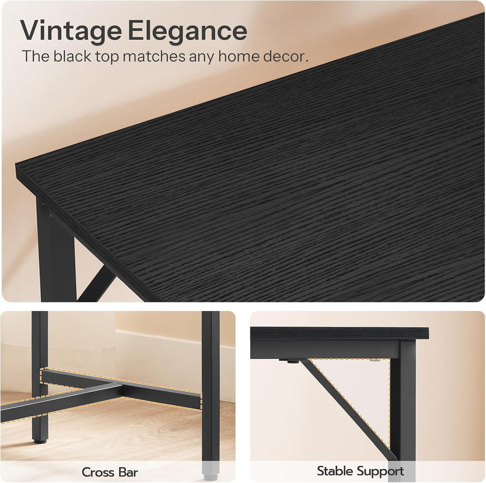 HOOBRO Bar Table with Charging Station, Rectangular Pub Table, High Top Coffe...