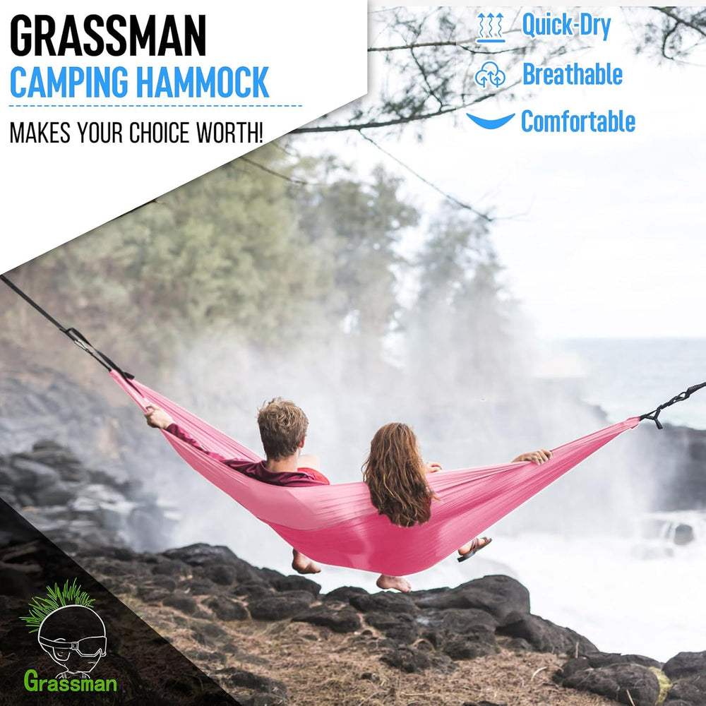 Grassman Camping Hammock Double & Single Portable Hammock with Tree Strap...