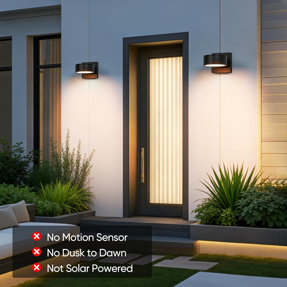 Fire Wolf Aluminum LED Outdoor Wall Light, Modern Black 3000K Outdoor Wall Sc...