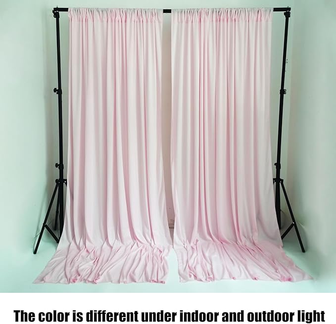 10 x 10 Feet Light Pink Backdrop Curtain for Partie, Background Curtains for ...