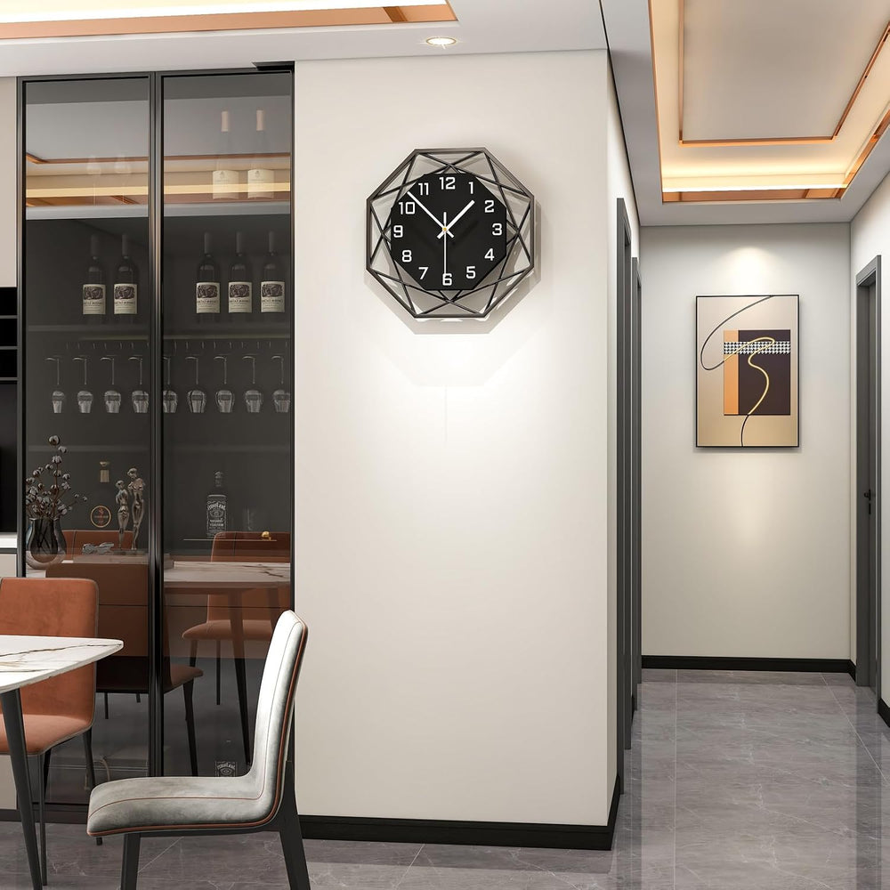 Modern Wall Clocks for Living Room Decor 12in Black Analog Clock