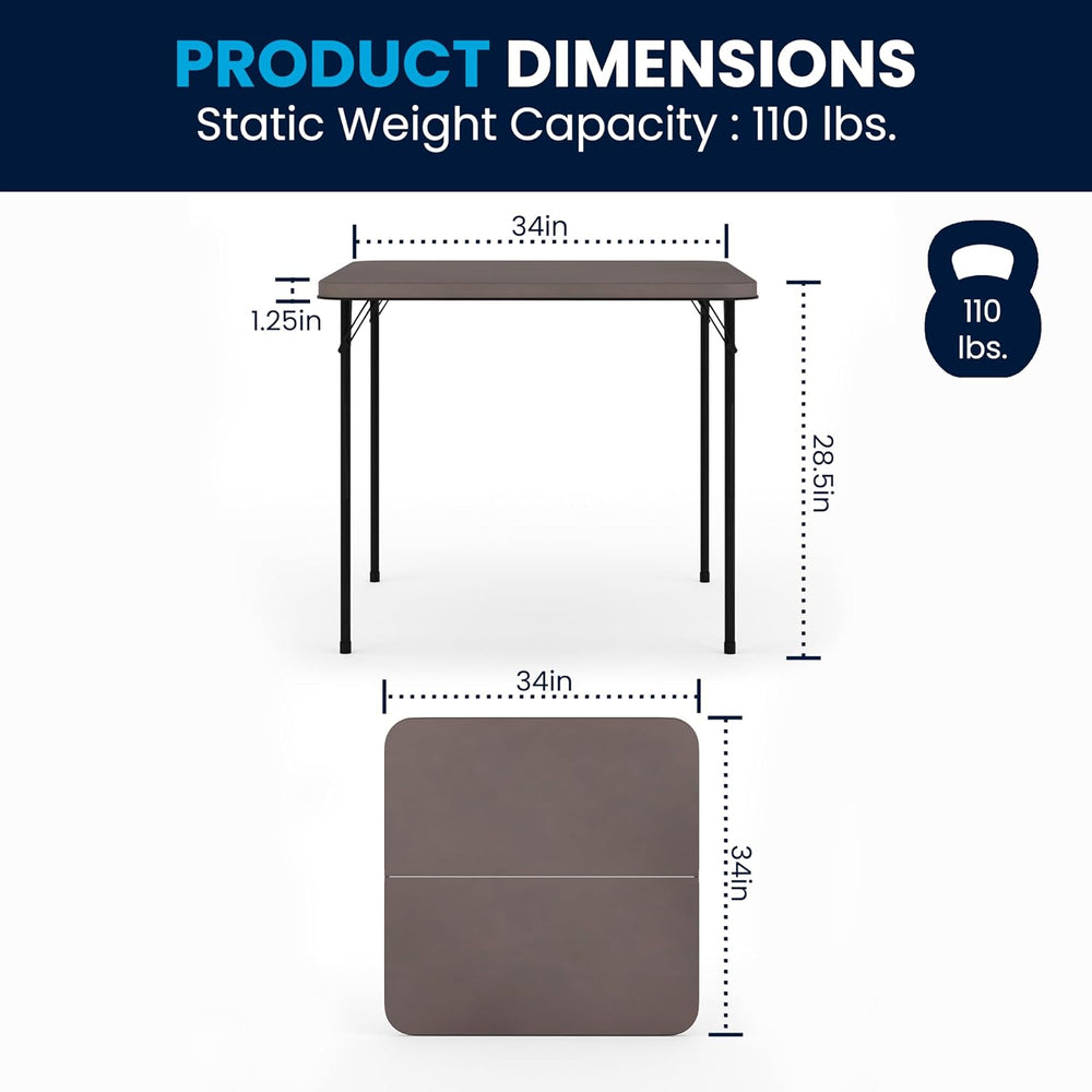 Flash Furniture 2.83-Foot Bi-Fold Dark Gray Plastic Folding Table