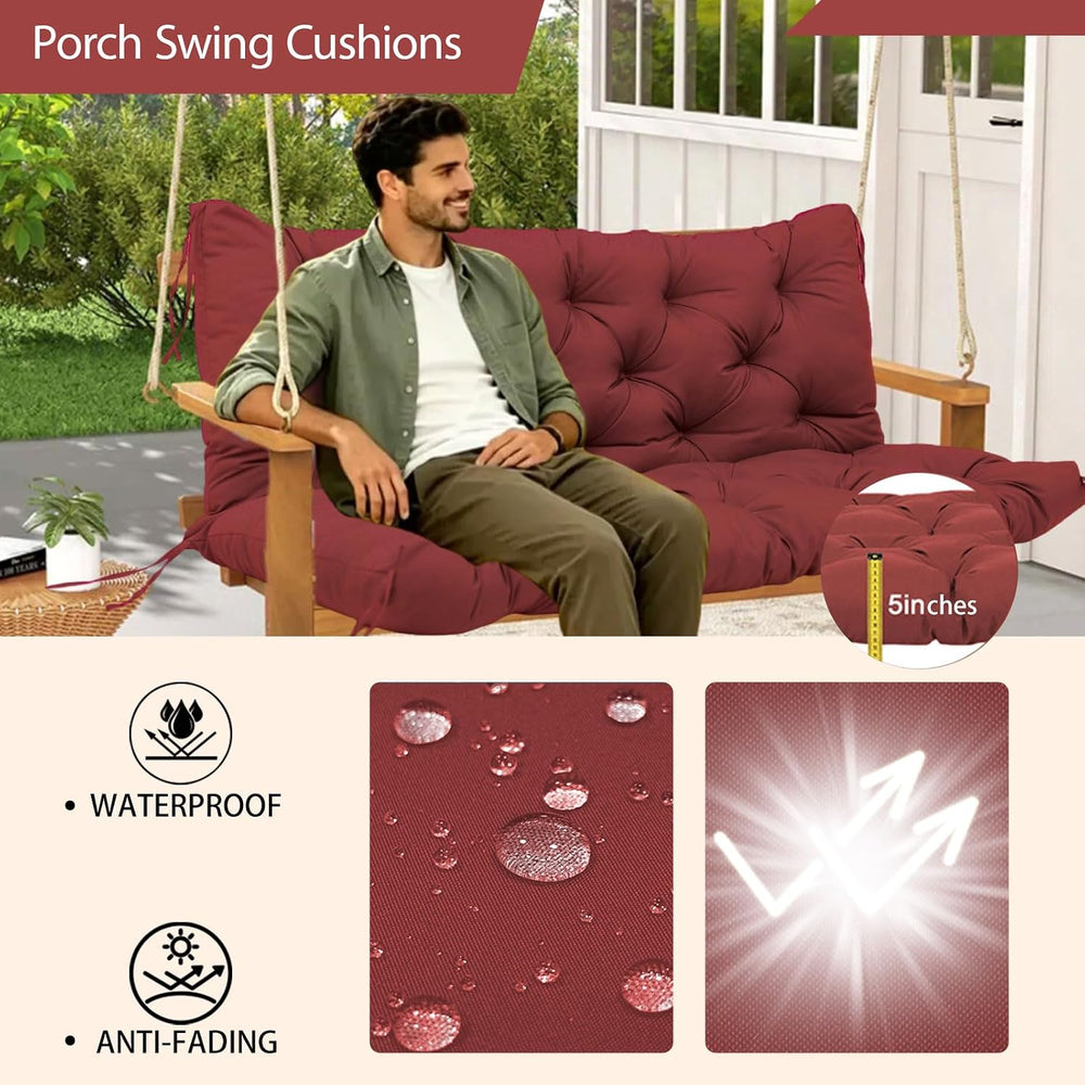 Durable Extra 5" Thick Waterproof Porch Swing Cushions Outdoor 60 inch F...