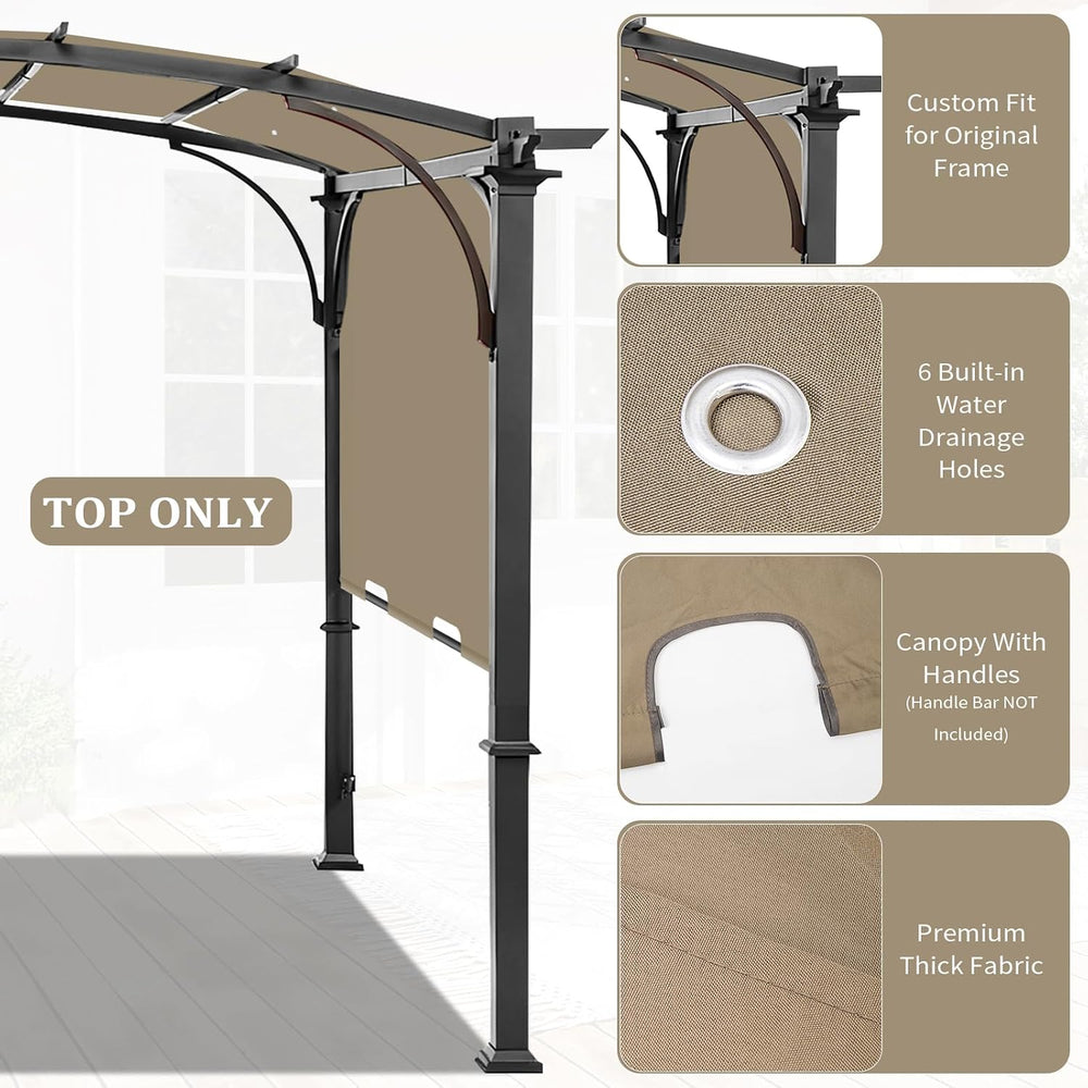 slashome 200" x 103" Pergola Replacement Canopy, Fits L-PG152PST-B,...