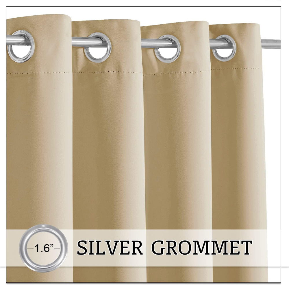 RYB HOME Outdoor Curtains Windproof - Waterproof Blackout Curtain with Weight...