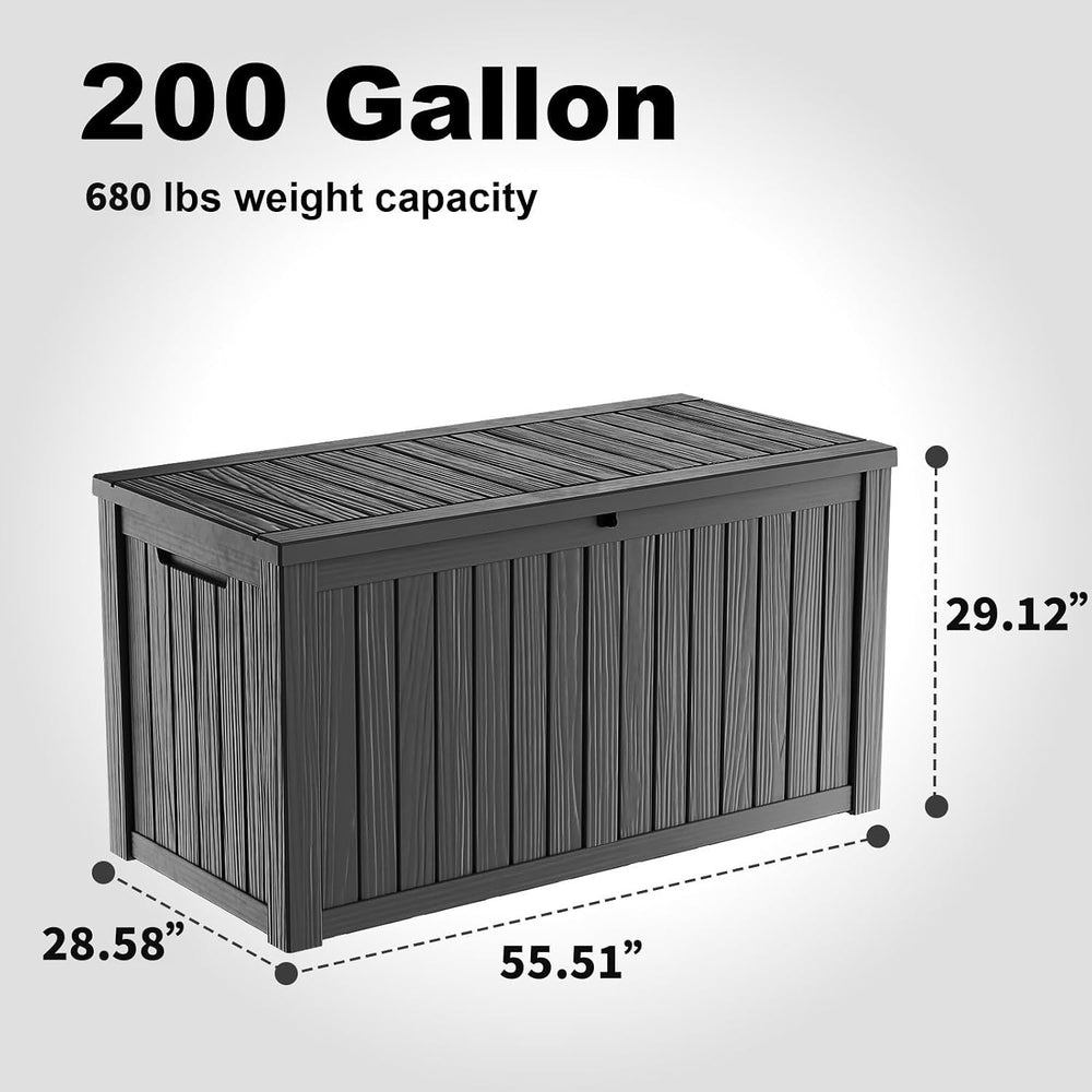 DRATO 200 Gallon Deck Box, Waterproof Resin Large Outdoor Storgae Box for Pat...